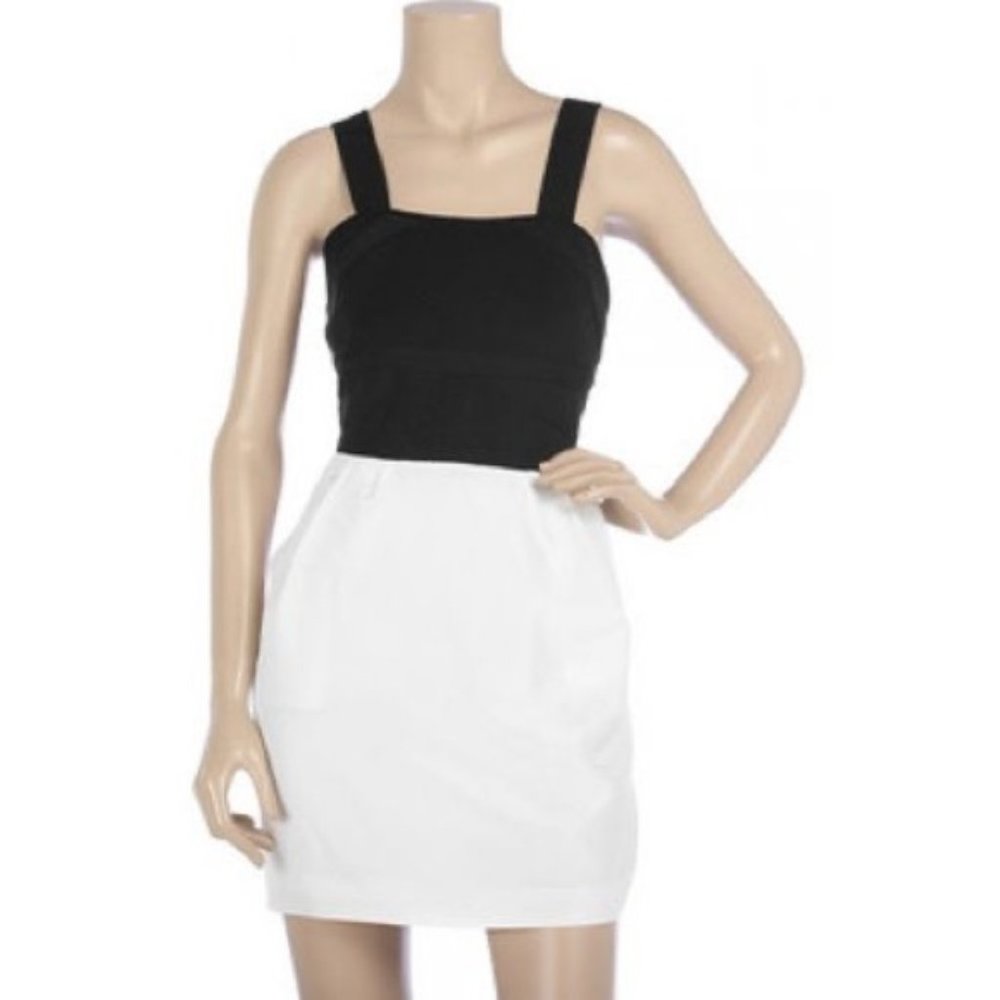 Alice + Olivia Black and Ivory Bandage Dress Size Small